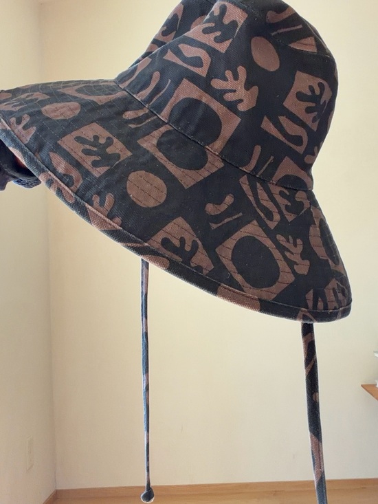 Lack Of Color Accessories - Lack Of Color Kids Wide-Brim Hat in Black and Brown Abstract Print